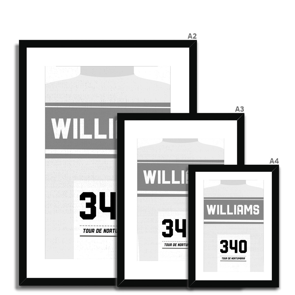 Tour de France - White Jersey - Personalised Framed Print