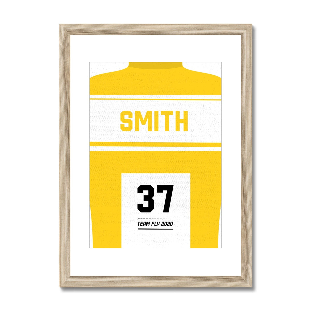 Tour de France - Yellow Jersey - Personalised Print Framed